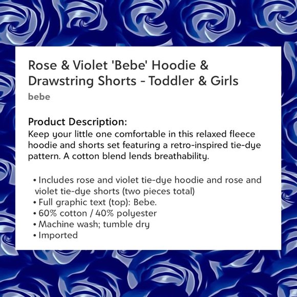 BEBE Girls Tie-Dye Hoodie & Drawstring Shorts Set 7/8 - Picture 5 of 10